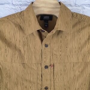 Alaskan Hardgear Men Fishing Shirt Woodgrain Untucked Vented Outdoors Sz Large